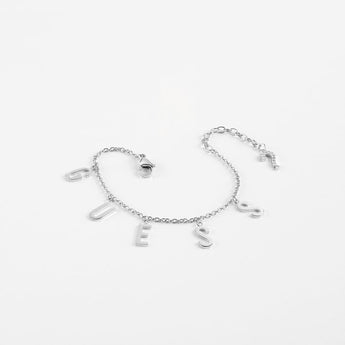GUESS Pave Letter Charm Bracelet SST