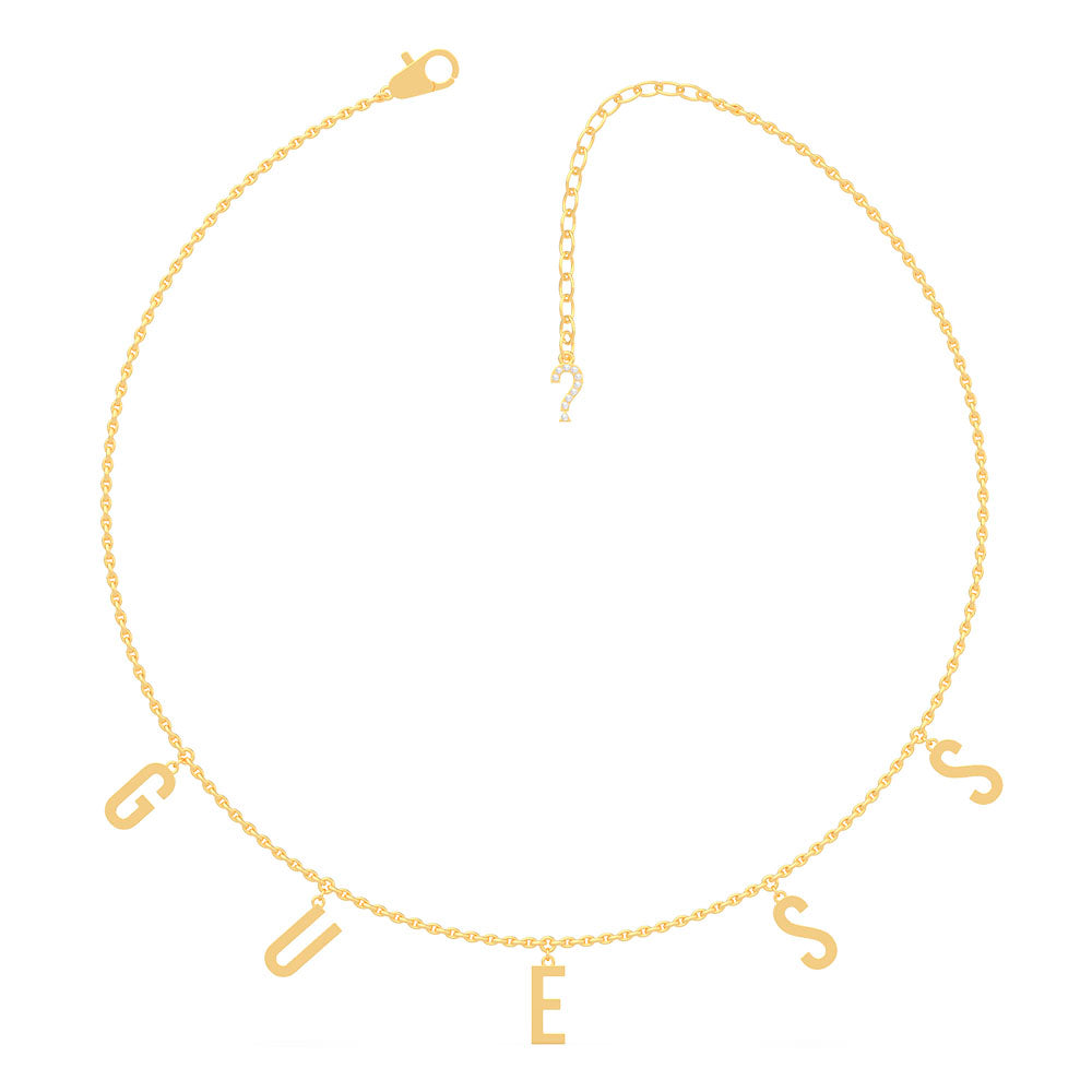GUESS 15-17" Letters Charm Chain SST+GP