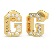 Load image into Gallery viewer, GUESS Pave G Logo Stud Earrings SST+GP
