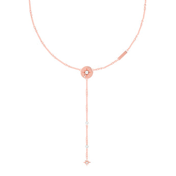GUESS 16-18" Compass Pendant Y Chain SST+RGP