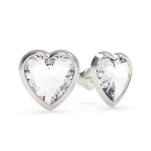 Load image into Gallery viewer, GUESS Stainless Steel Crystal Heart Stud Earrings