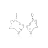 Couture Kingdom Disney White Gold Plated Winnie The Pooh Open 60mm Drop Earrings
