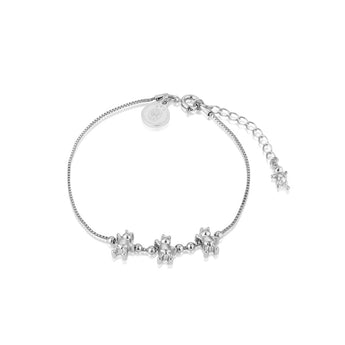 Disney White Gold Plated Winnie The Pooh 16+3cm Charm Bracelet