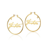 Couture Kingdom Disney Fantasia Gold Plated 50mm Hoop Earrings