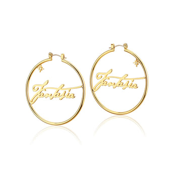 Couture Kingdom Disney Fantasia Gold Plated 50mm Hoop Earrings