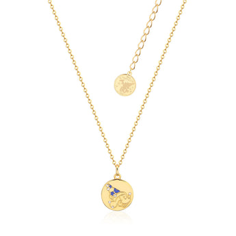 Disney Fantasia Gold Plated Sorcerer's Mickey Reversible Medallion Pendant on Chain