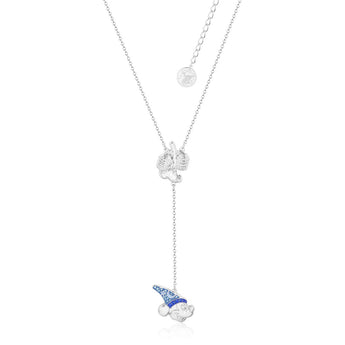 Couture Kingdom Disney Fantasia White Gold Plated Sorcerer's Mickey Lariat Pendant On 45+7cm Chain