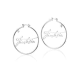 Couture Kingdom Disney Fantasia White Gold Plated 50mm Hoop Earrings