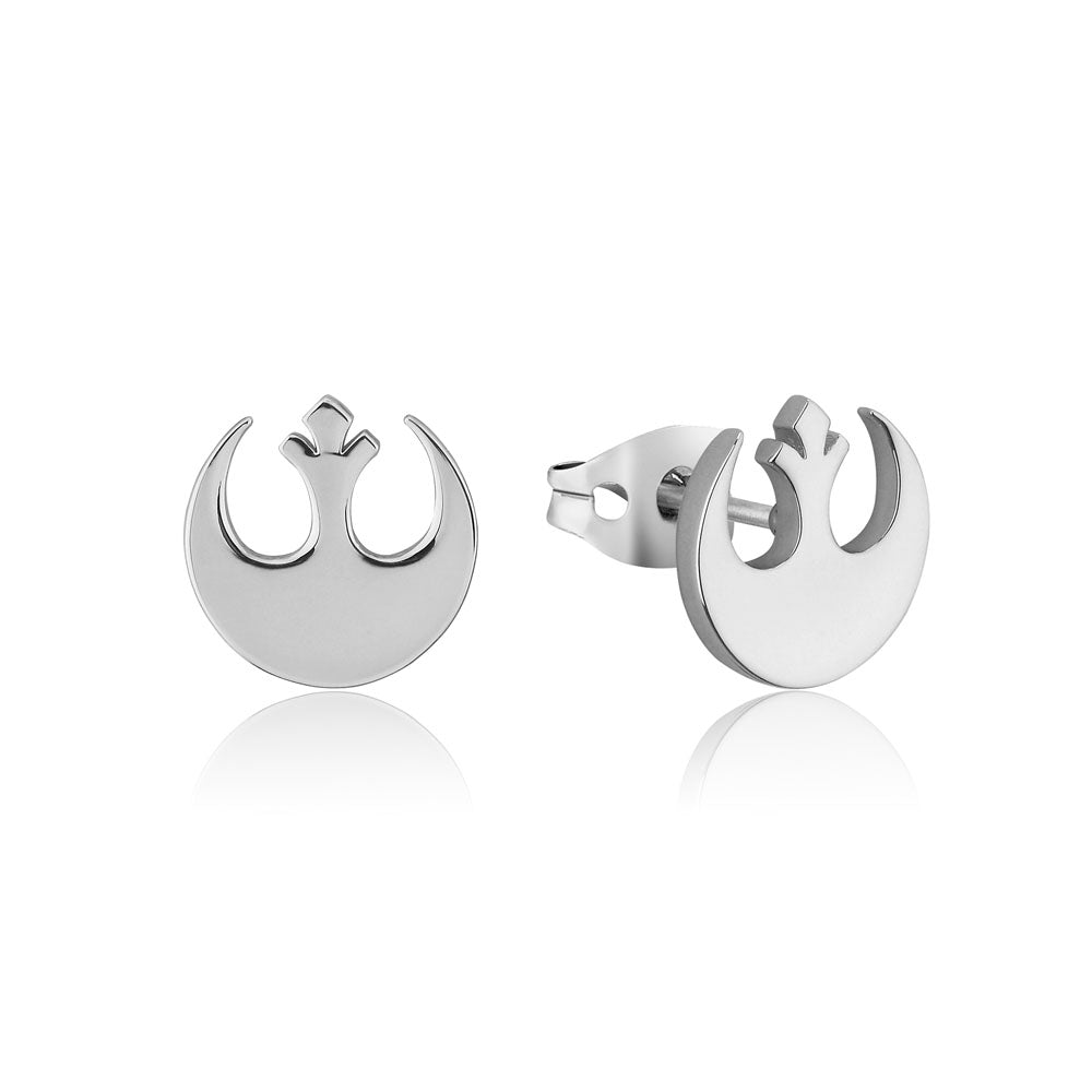 Disney Star Wars White Gold Plated Rebel Alliance 10mm Stud Earrings