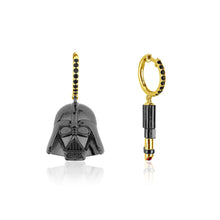 Load image into Gallery viewer, Disney Star Wars Gold Plated Darth Vader Lightsaber 15mm Hoop Earrings
