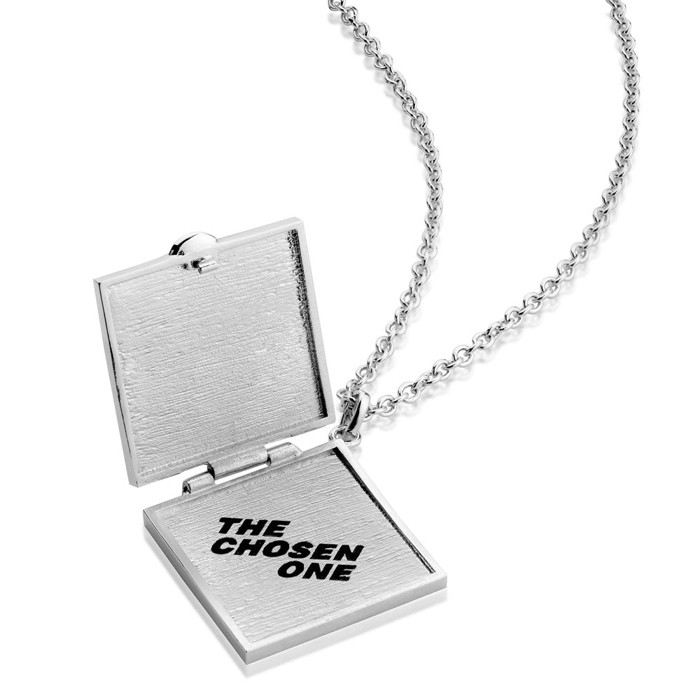 Disney Pixar Toy Story White Gold Plated Pizza Planet Pizza Box Pendant On Chain