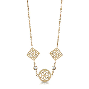 Guess Gold Plated Stainless Steel 15-17"Single Chain Peony Chain
