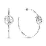Guess Stainless Steel 50mm Hoop Round 4G Earrings
