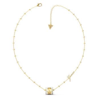 Guess Gold Plated Stainless Steel 16-18" 4G Crystals Sides Chain