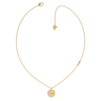 Guess Gold Plated Stainless Steel 16-18"Single And Turning Coin Chain