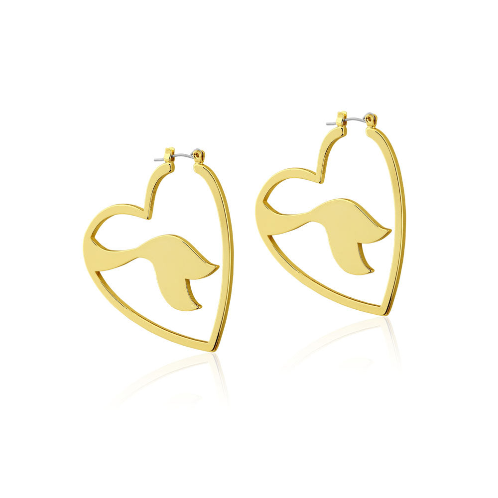 Disney Princess Gold Plated The Little Mermaid Ariel Hoop Earrings