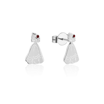 Couture Kingdom Disney Princess Rhodium Plated Beauty & The Beast Belle 12mm Stud Earrings