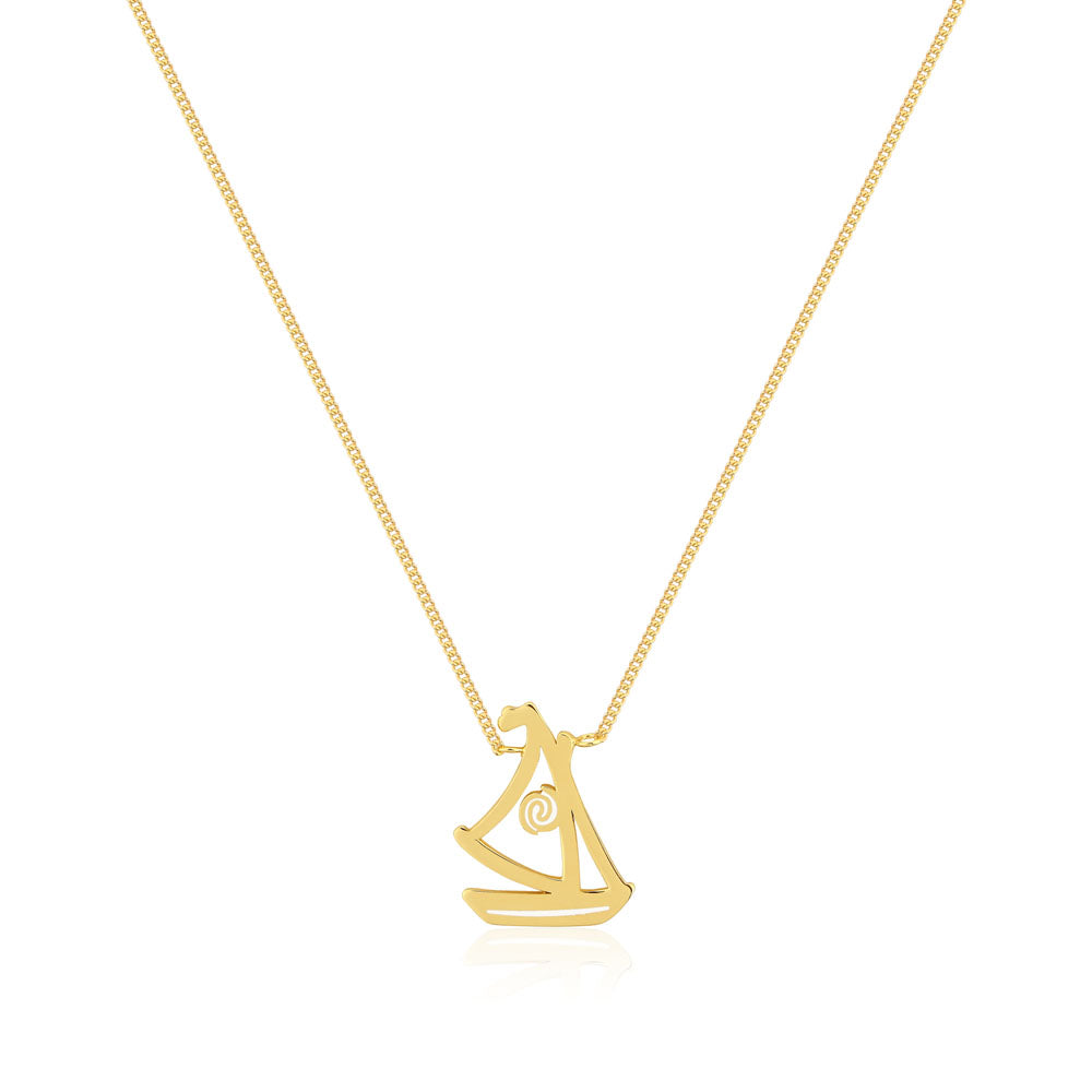 Disney Princess Gold Plated Moana Wayfarer Pendant With 40cm Chain Grahams Jewellers