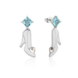 Couture Kingdom Disney Princess Cindrella White Gold Plated Crystal Slipper Drop Earrings