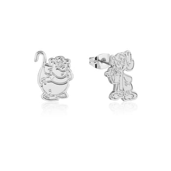 Couture Kingdom Disney Princess Cinderella White Gold Plated Jaq+Gus Mix Match Stud Earrings