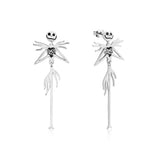 Disney Jack Skellington White Gold Plated Drop Earrings