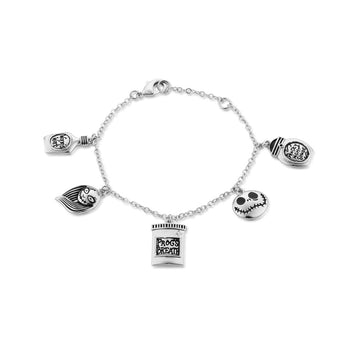 Couture Kingdom Disney Jack & Sally White Gold Plated Spell Charm 19cm Bracelet