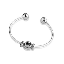 Load image into Gallery viewer, Disney Jack Skellington White Gold Plated 50mm Bangle
