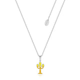 Disney Stainless Steel Beauty And The Beast Lumiere Pendant on 40+7cm Chain