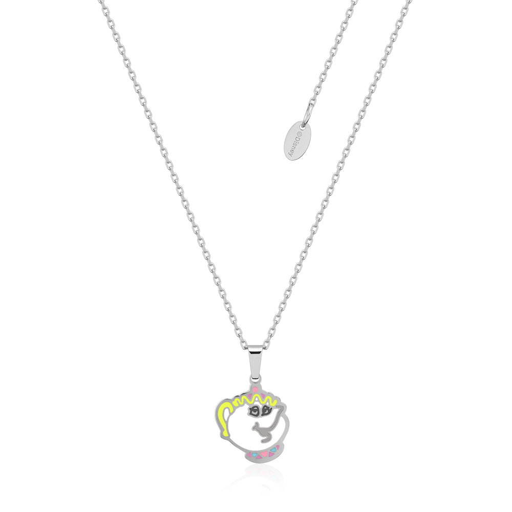 Disney Stainless Steel Beauty And The Beast Mrs. Potts Pendant On 40+7cm Chain