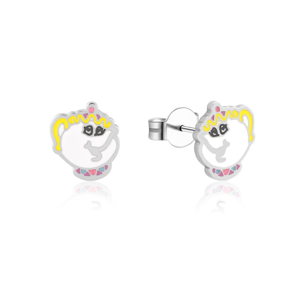 Disney Stainless Steel Beauty And The Beast Mrs Potts Stud Earrings