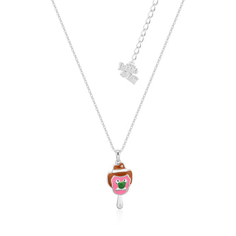 Couture Kingdom Disney Streets Bubble O'Bill White Gold Plated Stainless Steel Enamel Pendant on Chain