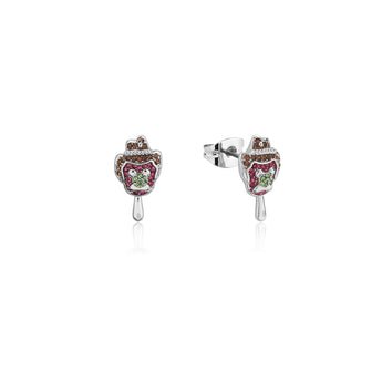 StreetsBubble O'Bill White Gold Plated Stainless Steel Crystal Stud Earrings