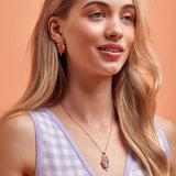 Couture Kingdom Disney Streets Paddle Pop Gold Plated Stainless Steel Rainbow Crystal Stud Earrings