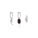 Couture Kingdom Disney Streets Paddle Pop White Gold Plated Mix Match Crystal Mini Hoop Earrings