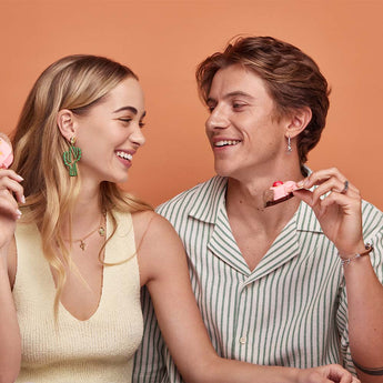 Couture Kingdom Disney Streets Paddle Pop White Gold Plated Mix Match Crystal Mini Hoop Earrings