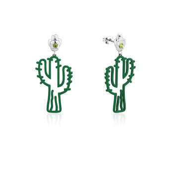 Couture Kingdom Disney Streets Bubble O'Bill White Gold Plated Stainless Steel Cactus 70mm Drop Earrings