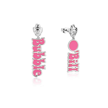 Couture Kingdom Disney Streets Bubble O'Bill White Gold Plated Stainless Steel Logo 65mm Drop Earrings
