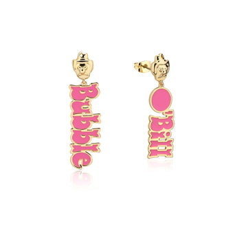 Couture Kingdom Disney Streets Bubble O'Bill Gold Plated Stainless Steel Logo 65mm Drop Earrings