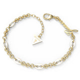 Guess Gold Plated Stainless Steel White Multi Charms Bracelet