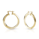 Guess Gold Plated Stainless Steel Plain Twisted Hoop Earrings