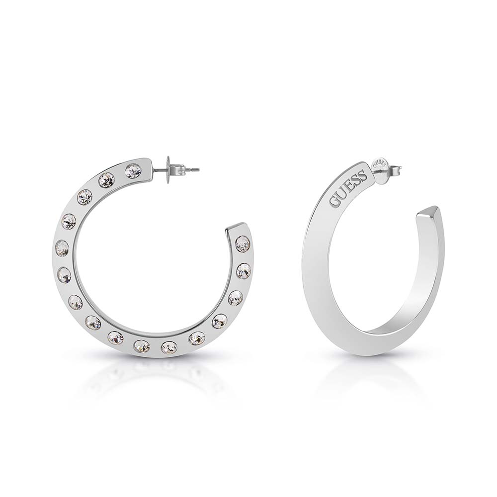 Guess rhodium plated earrings Clearance