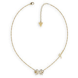 Guess Gold Plated Stainless Steel 22mm Bow On 16-18" Chain