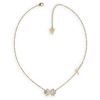 Guess Gold Plated Stainless Steel 22mm Bow On 16-18" Chain