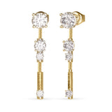 Guess Gold Plated Stainless Steel 38mm Pendant White CZ Drop Earrings