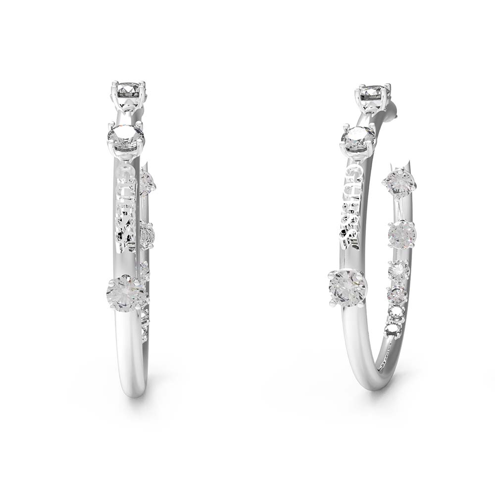 Guess rhodium plated earrings Clearance