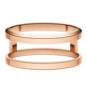 Daniel Wellington Rose Gold Plated Stainless Steel Elan Dual Ring Size "N"