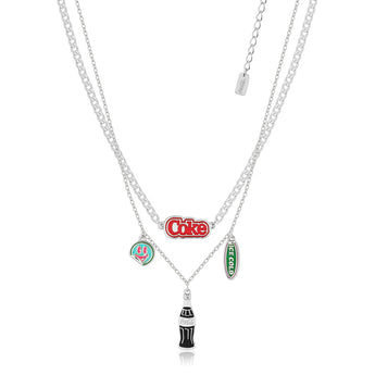Couture Kingdom Disney White Gold Plated Stainless Steel Ice Cold Coke Double Layer Charm 47cm Chain