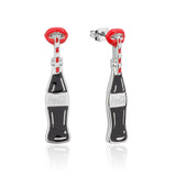 Couture Kingdom Disney White Gold Plated Stainless Steel Coca cola Lips Drop Earrings
