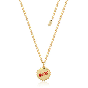 Disney Gold Plated Stainless Steel Coca Cola  Bottle Cap 50+5cm Flat Curb Chain