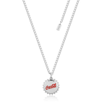 Couture Kingdom Disney White Gold Plated Stainless Steel coca Cola Bottle Cap 50+5cm Flat Curb Chain